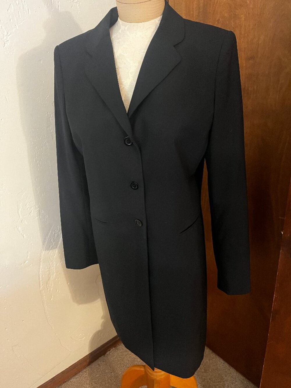 Peck & Peck Collection Black Longline Blazer Jacket, Womens' Size 10